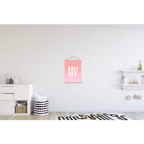 Home - Letters - Groot - Roze textielposter latten blank klein -kinderkamer