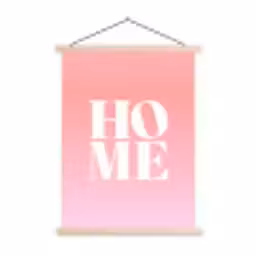 Home - Letters - Groot - Roze textielposter latten blank klein -3d
