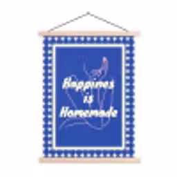 Lijntekening - Vrouw - Quote - Blauw textielposter latten blank klein -3d