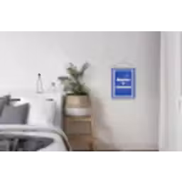 Lijntekening - Vrouw - Quote - Blauw textielposter latten blank klein -woonkamer