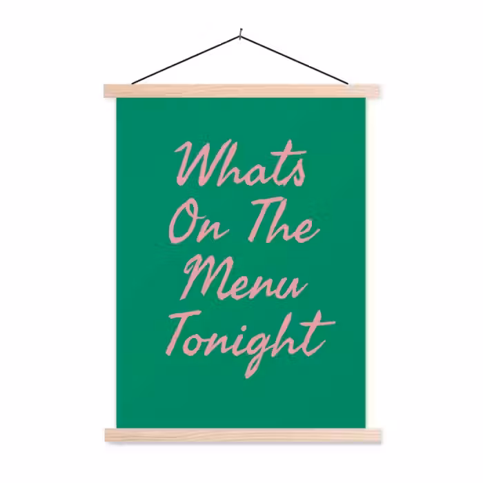 Menu - Quote - Roze textielposter latten blank klein -3d
