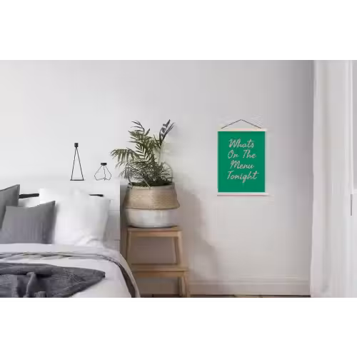 Menu - Quote - Roze textielposter latten blank klein -woonkamer