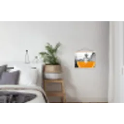Sinaasappel - Eiffeltoren - Vrouw textielposter latten blank klein -woonkamer