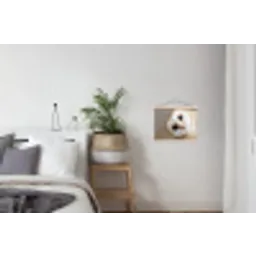 Uil - Bruin - Wit textielposter latten blank klein -woonkamer
