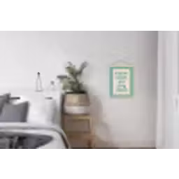 Quote - Groen - Geblokt - Keuken textielposter latten blank klein -woonkamer