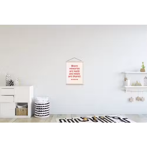 Quote - Sterren - Rood - Memories textielposter latten blank klein -kinderkamer
