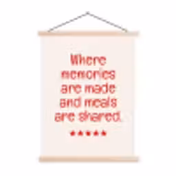 Quote - Sterren - Rood - Memories textielposter latten blank klein -3d