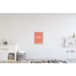 Simmer - Hartjes - Strepen - Roze textielposter latten blank klein -kinderkamer