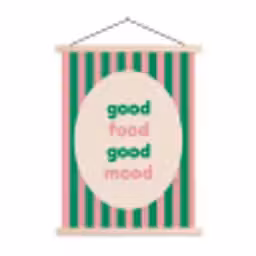 Gestreept - Quote - Ovaal - Roze textielposter latten blank klein -3d