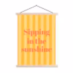 Gestreept - Geel - Sunshine - Letters textielposter latten blank klein -3d