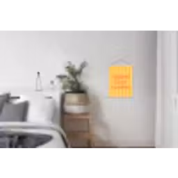 Gestreept - Geel - Sunshine - Letters textielposter latten blank klein -woonkamer