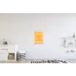 Gestreept - Geel - Sunshine - Letters textielposter latten blank klein -kinderkamer