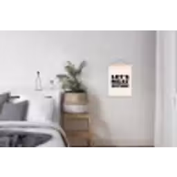 Tekst - Blokletters - Zwart - Vlees textielposter latten blank klein -woonkamer