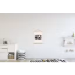 Tekst - Blokletters - Zwart - Vlees textielposter latten blank klein -kinderkamer