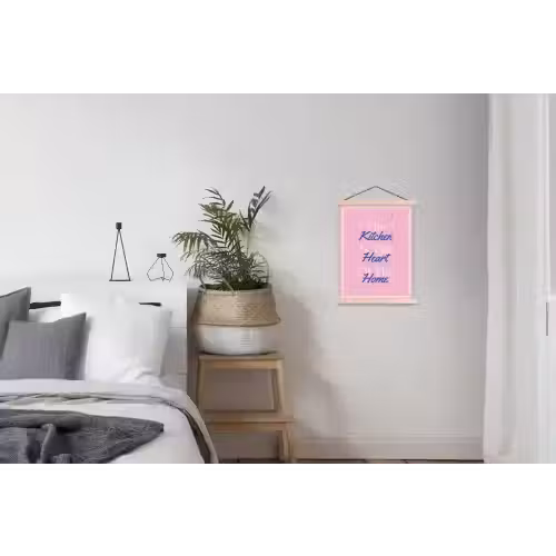 Tekst - Blauw - Keuken - Kader textielposter latten blank klein -woonkamer