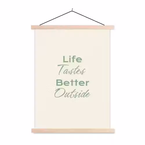 Tekst - Sierlijk - Letters - Groen textielposter latten blank klein -3d