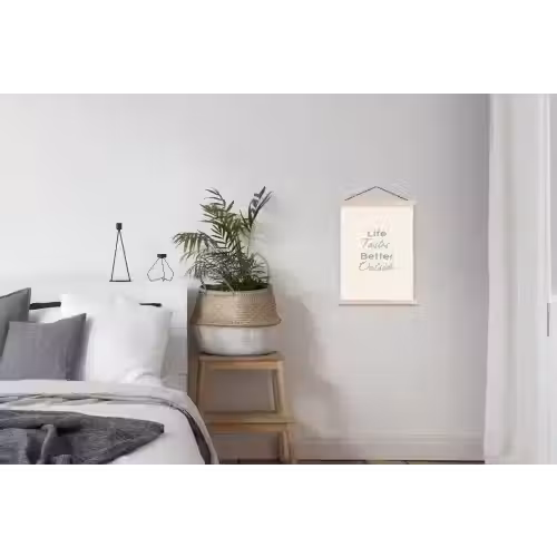 Tekst - Sierlijk - Letters - Groen textielposter latten blank klein -woonkamer