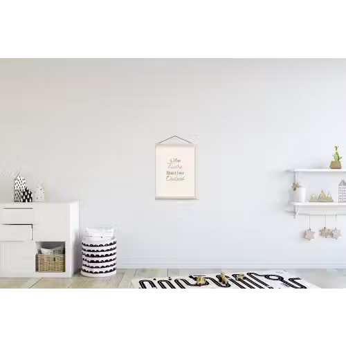 Tekst - Sierlijk - Letters - Groen textielposter latten blank klein -kinderkamer