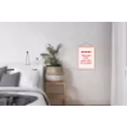 Tekst - Rood - Hartjes textielposter latten blank klein -woonkamer