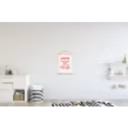 Tekst - Rood - Hartjes textielposter latten blank klein -kinderkamer
