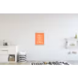 Tekst - Gestreept - Oranje - Zomer textielposter latten blank klein -kinderkamer