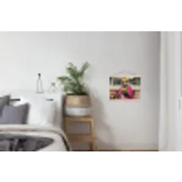 Vrouw - Kat - Bloemen - Kopje - Retro textielposter latten blank klein -woonkamer