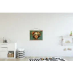 Vrouw - Bloemen - Vlinders - Natuur - Vintage textielposter latten blank klein -kinderkamer