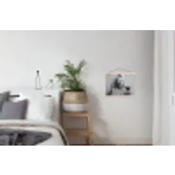 Vrouw - Masker - Wijn - Sigaret textielposter latten blank klein -woonkamer