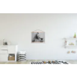 Vrouw - Masker - Wijn - Sigaret textielposter latten blank klein -kinderkamer