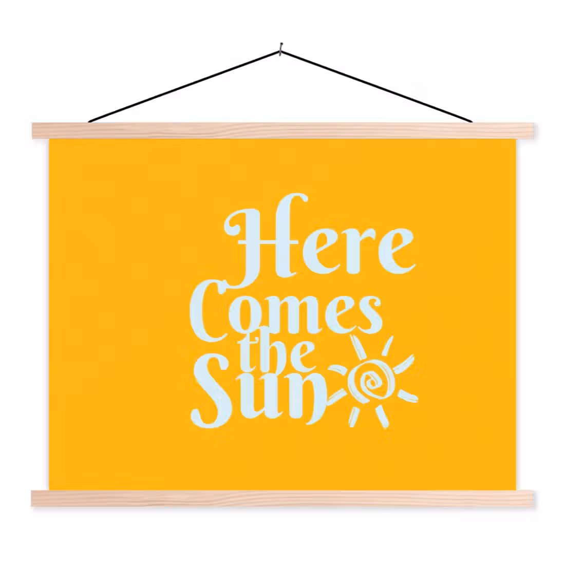 Hanging Poster - Yellow - Blue - Here comes the sun