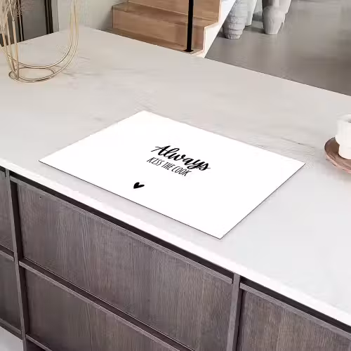 Always kiss the cook - Koken - Kok - Keuken - Spreuken Inductie beschermer vinyl 3mm klein -sfeer8