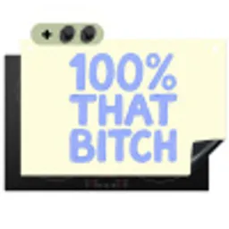 100% that bitch - Blauw - Wit Inductie beschemer met haakjes klein -3d