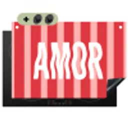 Amor - Strepen - Rood - Roze Inductie beschemer met haakjes klein -3d