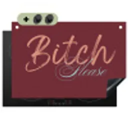 Bitch please - Rood - Blauw Inductie beschemer met haakjes klein -3d