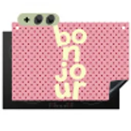 Bonjour - Stippen - Roze- Geel Inductie beschemer met haakjes klein -3d