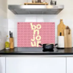 Bonjour - Stippen - Roze- Geel Inductie beschemer met haakjes klein -sfeer2