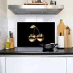Kersen - Zwart - Goud - Chrome Inductie beschemer met haakjes klein -sfeer2