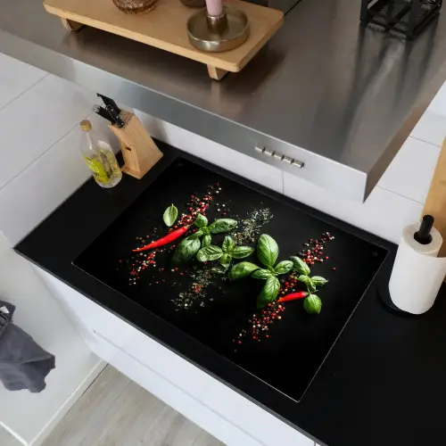 Chilipepers - Basilicum - Blaadjes - Rood Inductie beschemer met haakjes klein -sfeer1