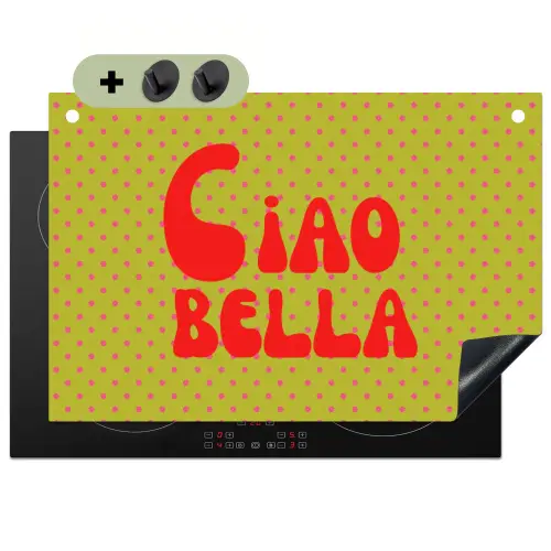 Ciao bella - Rood - Groen - Stippen Inductie beschemer met haakjes klein -3d