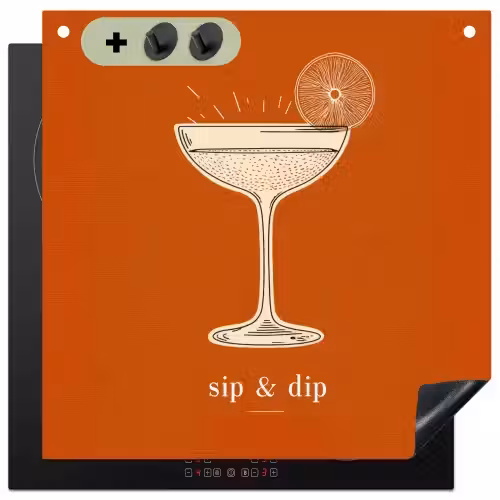 Cocktail - Oranje - Zomer - Quote Inductie beschemer met haakjes middel -3d