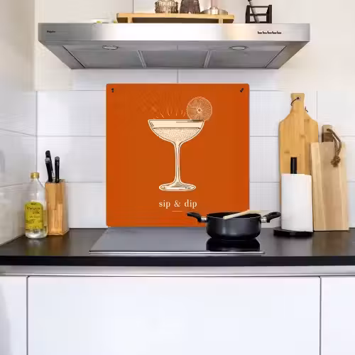Cocktail - Oranje - Zomer - Quote Inductie beschemer met haakjes middel -sfeer2