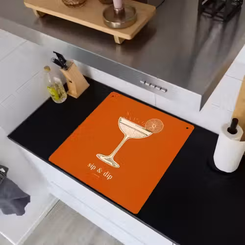 Cocktail - Oranje - Zomer - Quote Inductie beschemer met haakjes middel -sfeer1