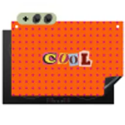 Cool - Stippen - Oranje Inductie beschemer met haakjes klein -3d