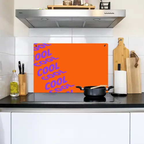 Cool - Paars - Oranje Inductie beschemer met haakjes klein -sfeer2