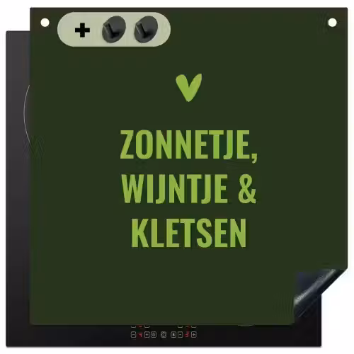 Donkergroen - Quote - Zon - Zomer Inductie beschemer met haakjes middel -3d