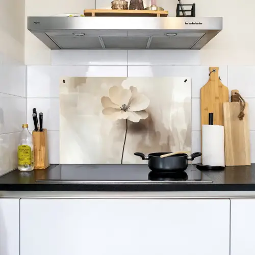 Bloem - Beige - Verf - Schaduw Inductie beschemer met haakjes klein -sfeer2