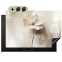 Bloem - Beige - Verf - Schaduw Inductie beschemer met haakjes klein -3d