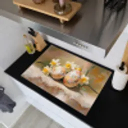 Bloemen - Eieren - Geschilderd Inductie beschemer met haakjes klein -sfeer1