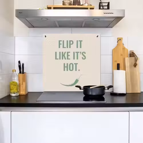 Groen - Quote - Zomer - Chilipeper Inductie beschemer met haakjes middel -sfeer2