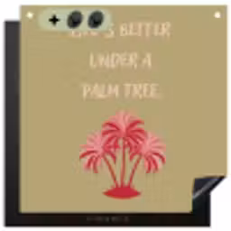 Groen - Zomer - Quote - Palmboom Inductie beschemer met haakjes middel -3d